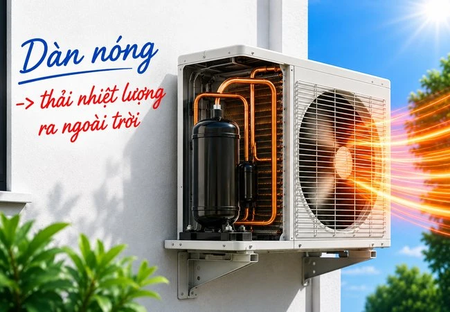 Dàn nóng điều hòa làm nhiệm vụ gì?